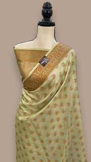 Pure Tussar Silk Handloom Banarasi Saree - The Handlooms