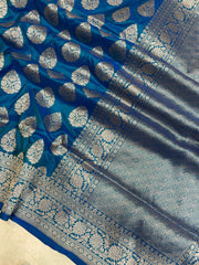 Pure Katan Silk Banarasi Handloom Saree - All Over Jaal Work - The Handlooms