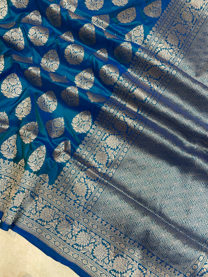 Pure Katan Silk Banarasi Handloom Saree - All Over Jaal Work - The Handlooms