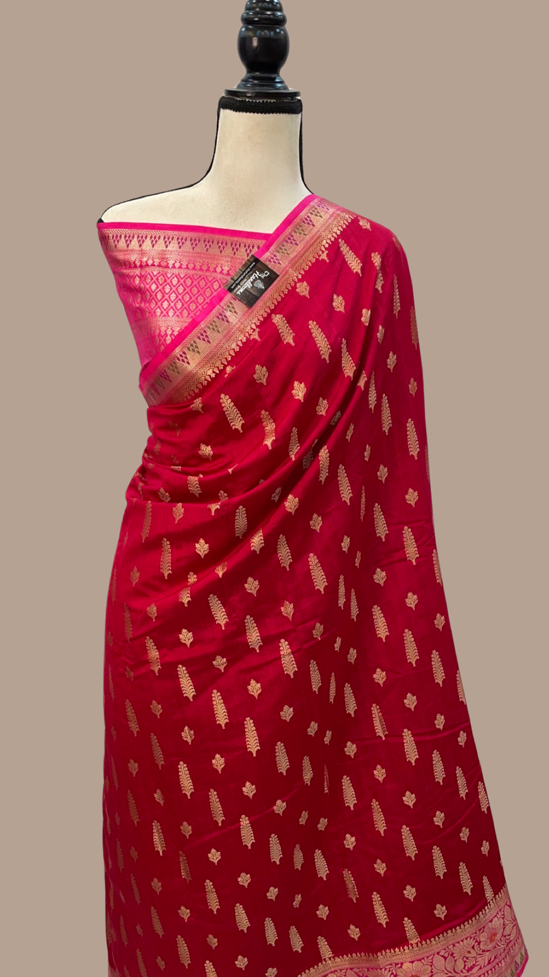 Pure Chiniya Silk Banarasi Saree - Gold Zari - The Handlooms