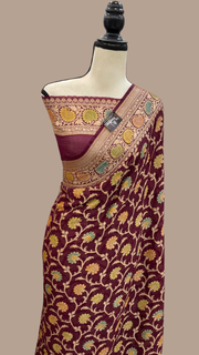 Pure Chiffon Khaddi Banarasi Saree - The Handlooms