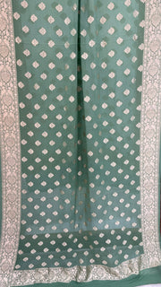 Pure Khaddi Georgette Dupatta - water zari - The Handlooms