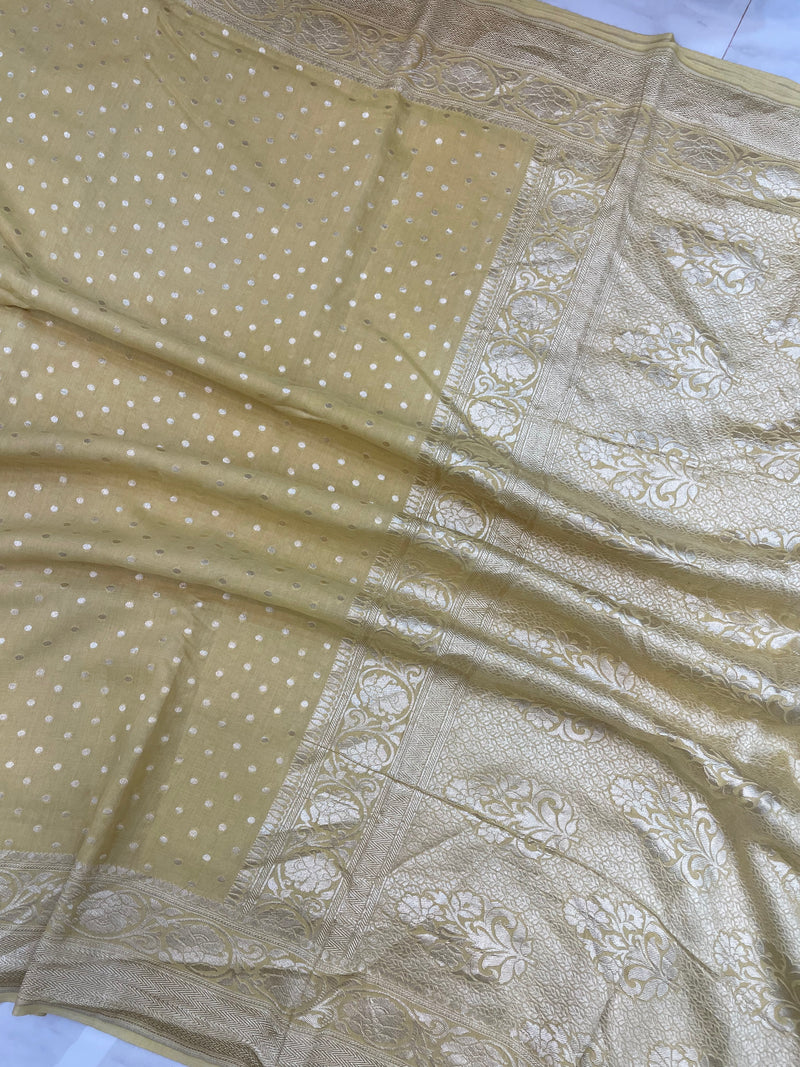 Moonga Georgette Handloom Banarasi Saree - The Handlooms