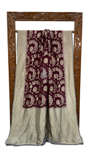 Pure Khaddi Georgette Handloom Banarasi Saree - Water zari - The Handlooms