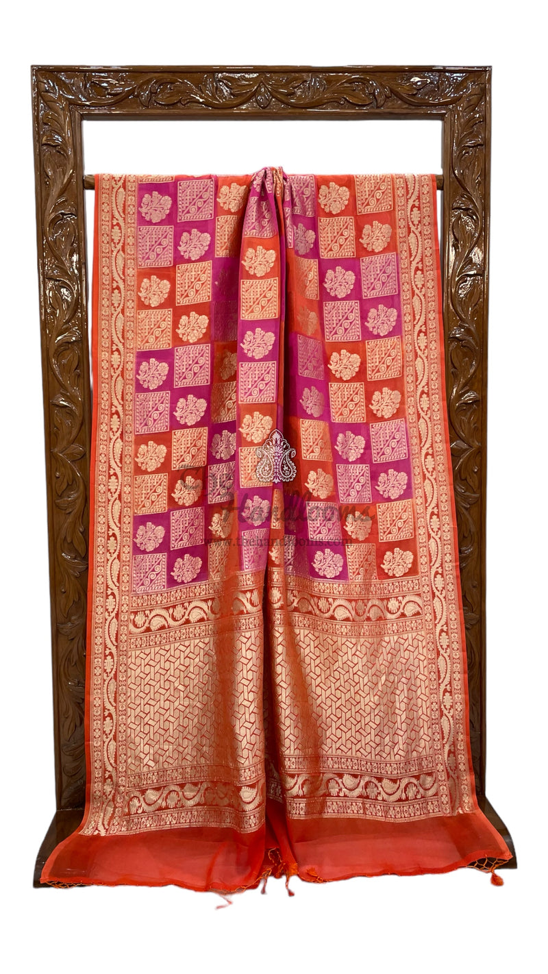 Pure Khaddi Georgette Handloom Banarasi Saree - The Handlooms