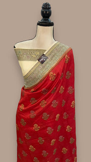 Pure Butter Crepe Banarasi Saree - The Handlooms