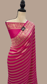 Khaddi Georgette Handloom Banarasi Saree - The Handlooms