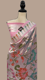 Pure Tussar Georgette Brocade Handloom Banarasi Saree - The Handlooms