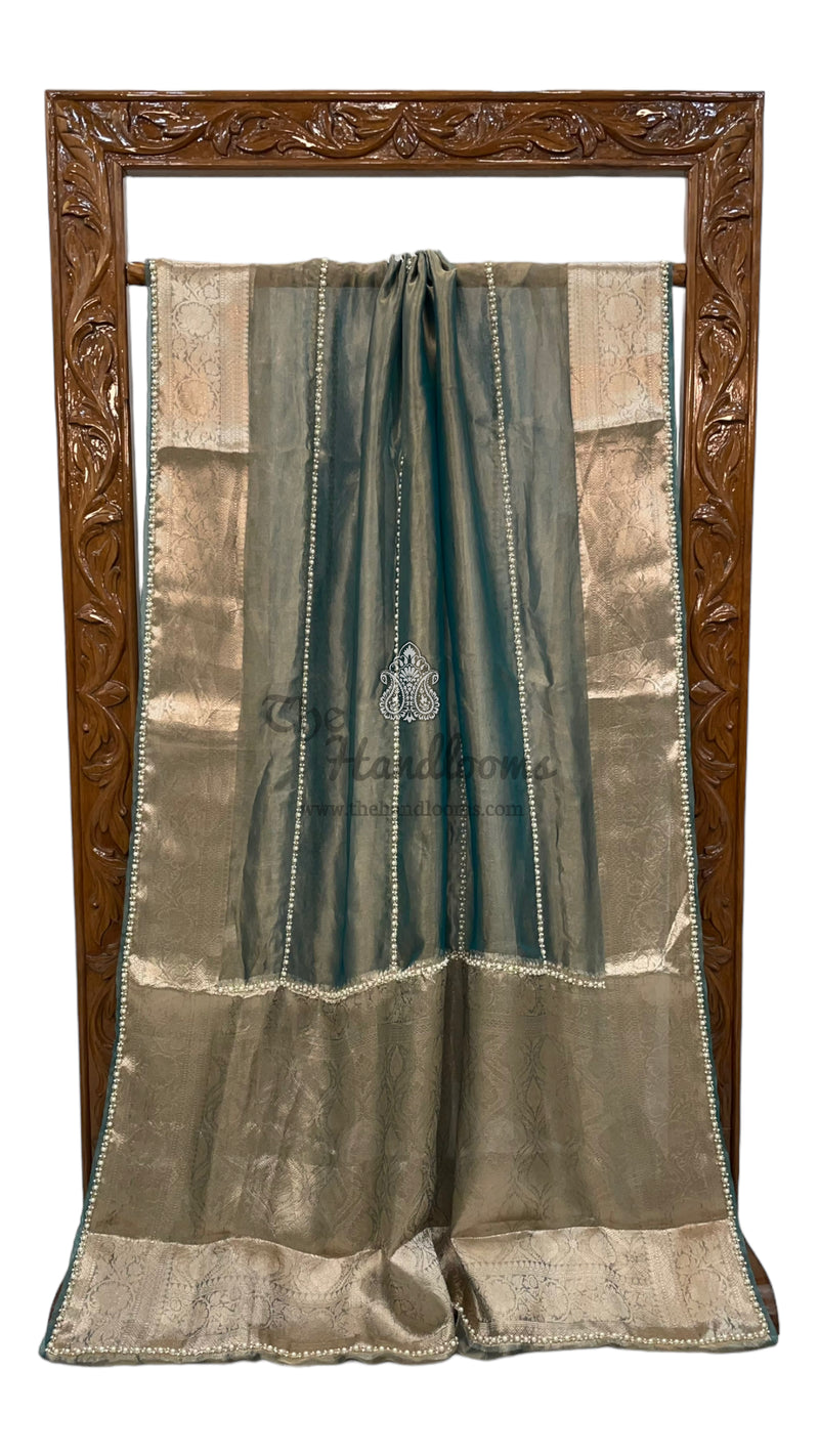 Pure Kora Tissue Handloom Banarasi Saree - Handwork - The Handlooms