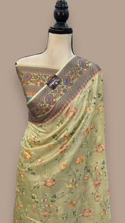Tussar Silk Handloom Banarasi Saree With Chikankari - The Handlooms