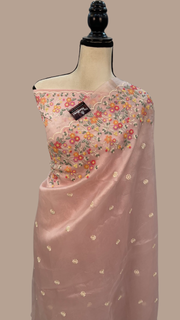 Pure Organza Chikankari Handloom Banarasi Saree - The Handlooms