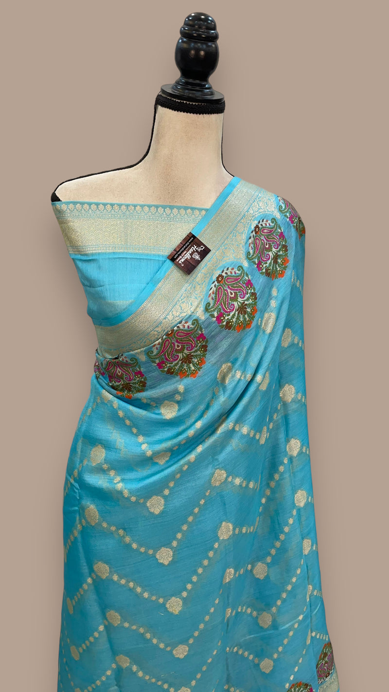 Pure Tussar Silk Handloom Banarasi Saree - The Handlooms