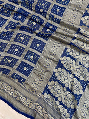 Pure Georgette Banarasi Bandhej Handloom Saree - The Handlooms