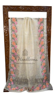 Pure Organza Chikankari Handloom Banarasi Saree - The Handlooms