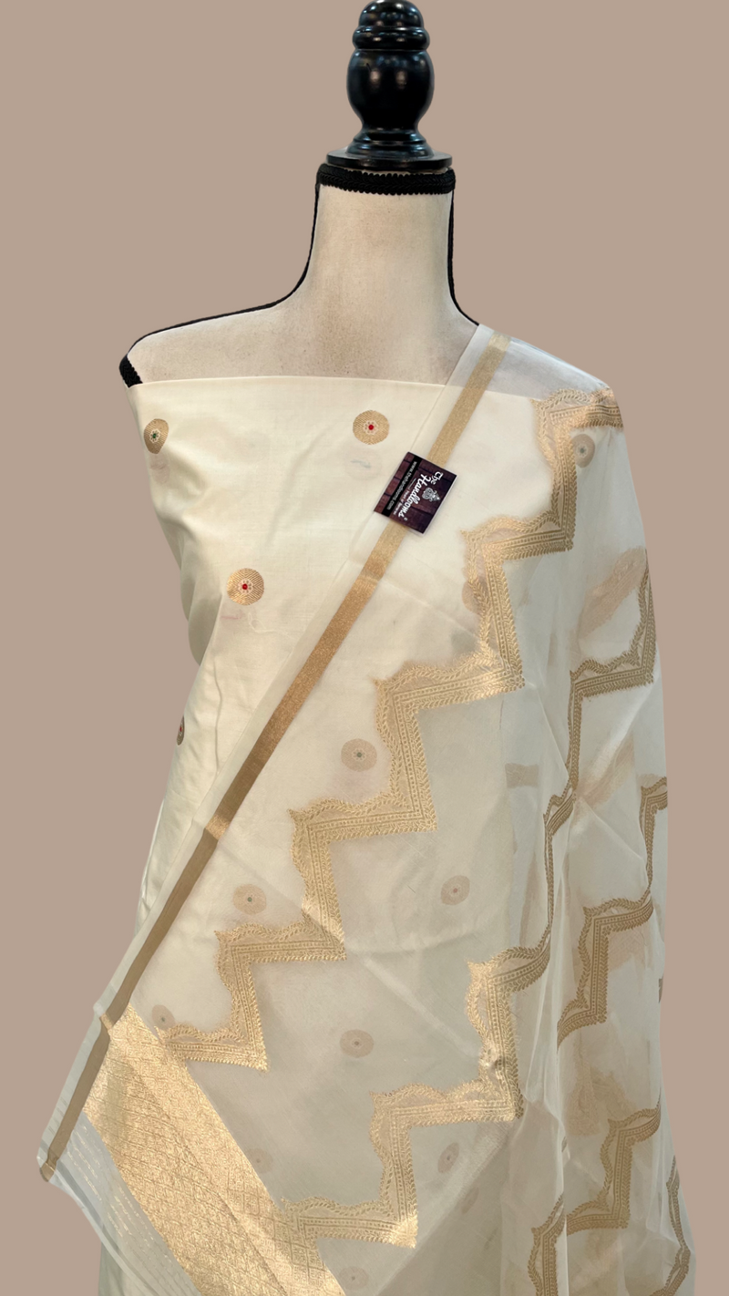 Pure Katan Silk Handlooms Banarasi Dress material With Organza Dupatta - The Handlooms