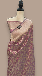 Pure Katan Silk Banarasi Handloom Saree - All Over Jaal Work - The Handlooms