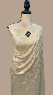 Moonga Georgette Handloom Banarasi Saree - The Handlooms