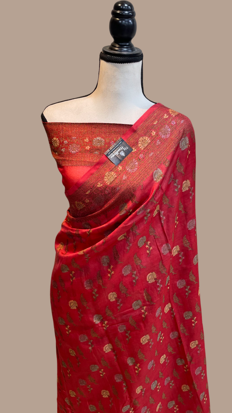 Pure Butter Crepe Banarasi Saree - The Handlooms