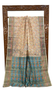 Tussar Silk Handloom Banarasi Saree With Chikankari - The Handlooms
