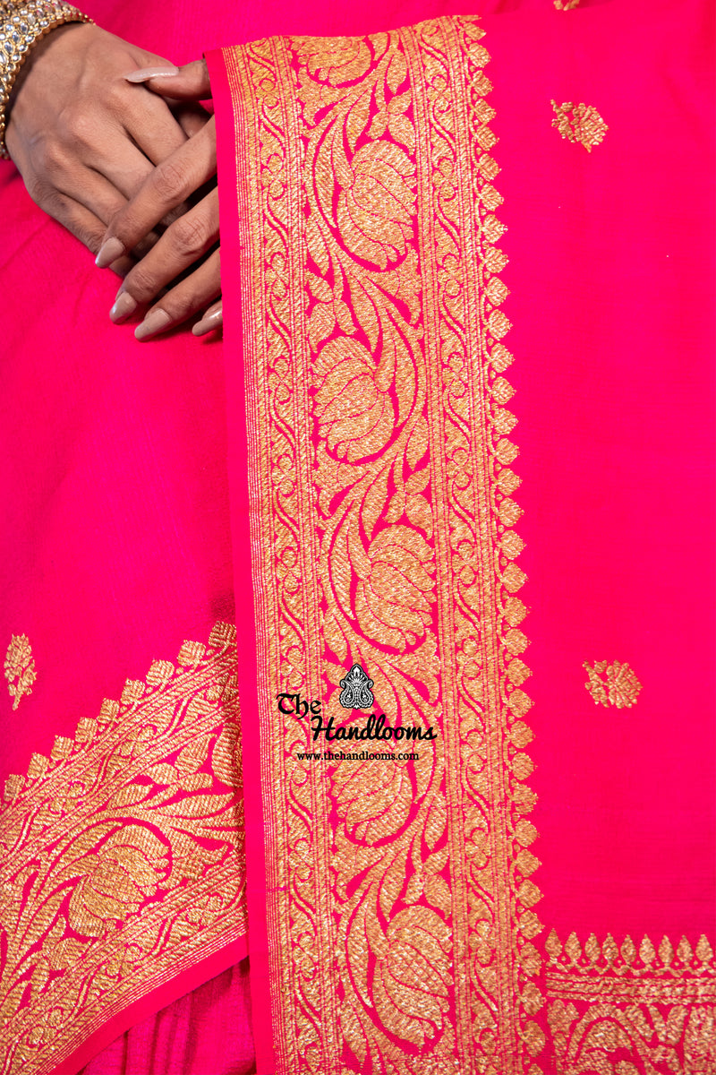 Tussar Georgette Handloom Banarasi Saree - Antique Zari - The Handlooms