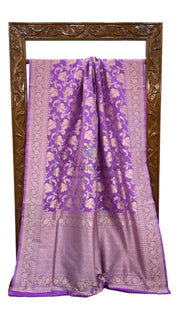 Pure Katan Silk Banarasi Handloom Saree - All Over Jaal Work - The Handlooms