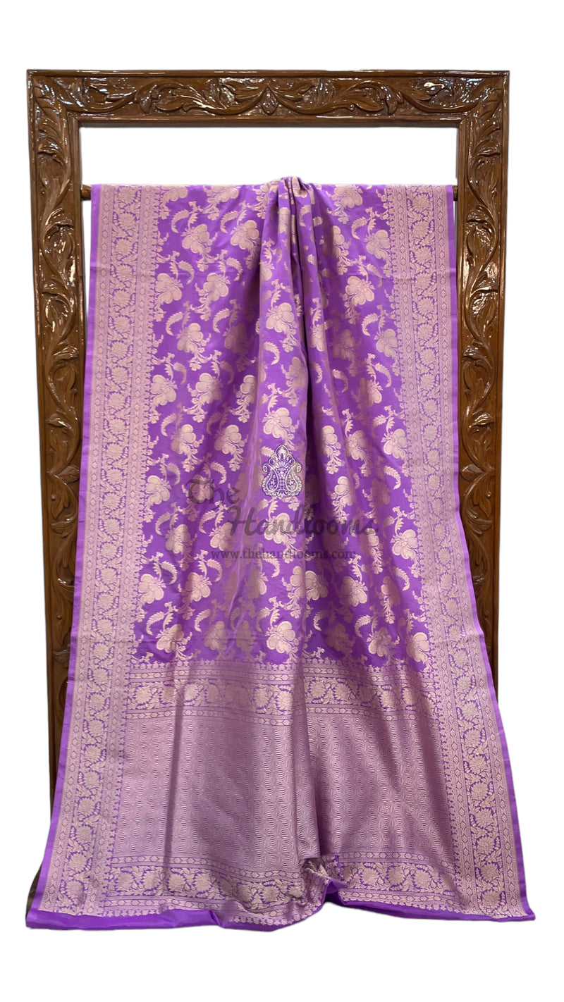 Pure Katan Silk Banarasi Handloom Saree - All Over Jaal Work - The Handlooms