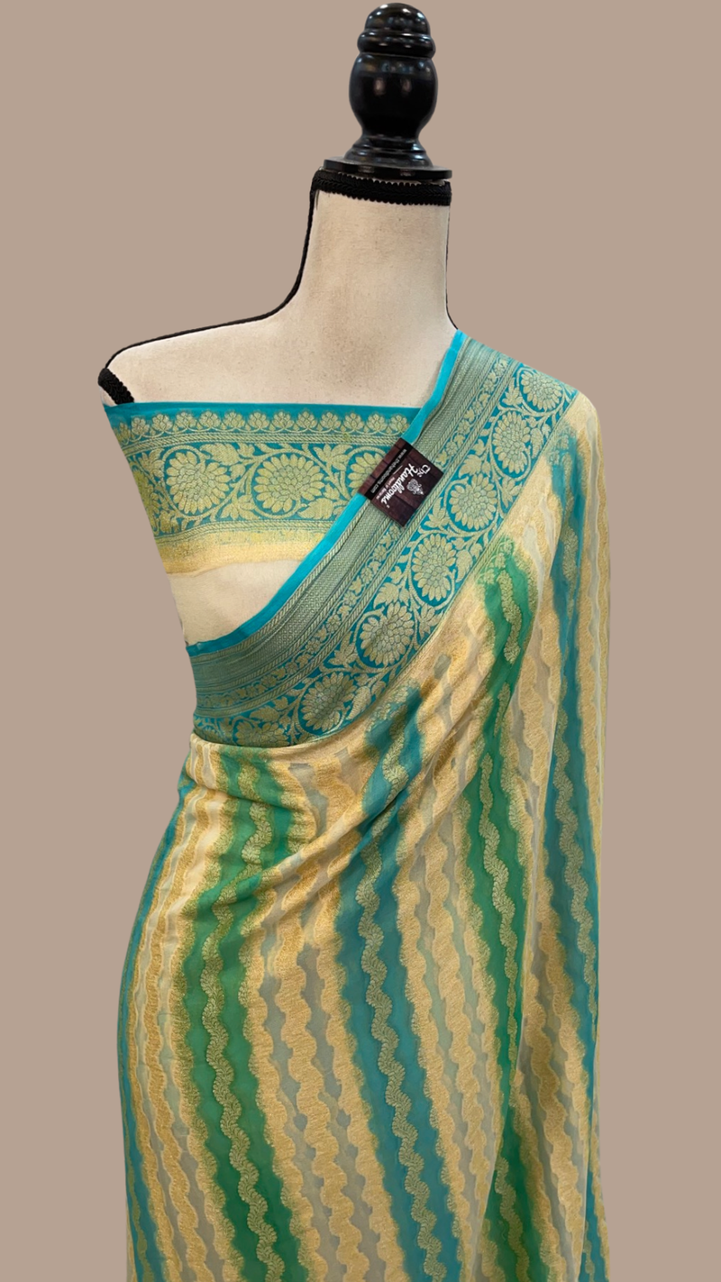 Rangkat Pure Chiffon Khaddi Banarasi Saree - The Handlooms
