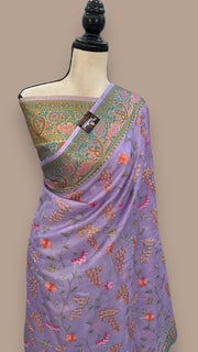 Tussar Silk Handloom Banarasi Saree With Chikankari - The Handlooms