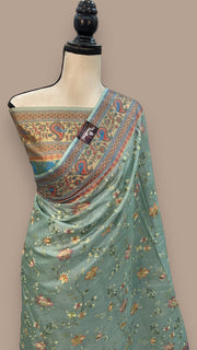 Tussar Silk Handloom Banarasi Saree With Chikankari - The Handlooms