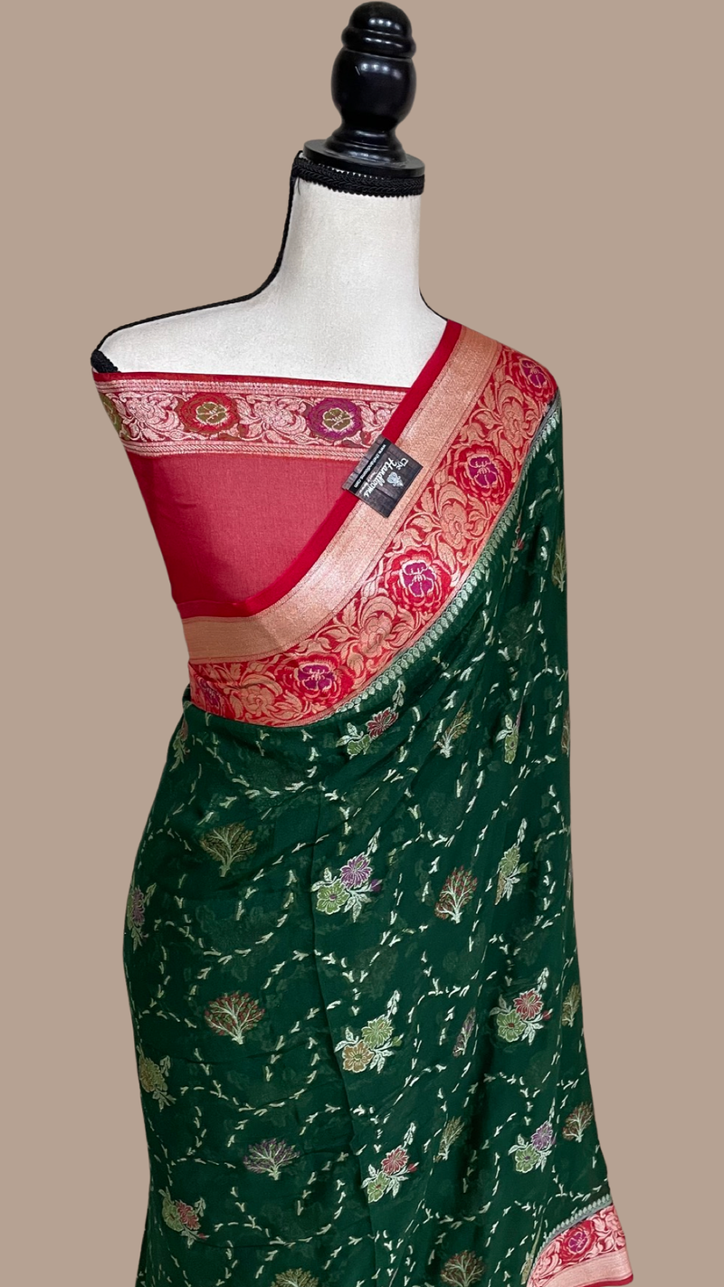 Pure Chiffon Khaddi Banarasi Saree - The Handlooms