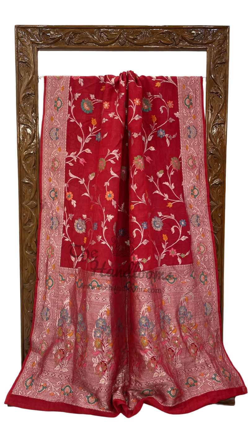 Tussar Georgette Handloom Banarasi Saree - The Handlooms