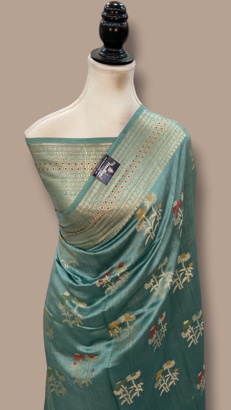 Pure Chiniya Malda Silk Handloom Banarasi Saree