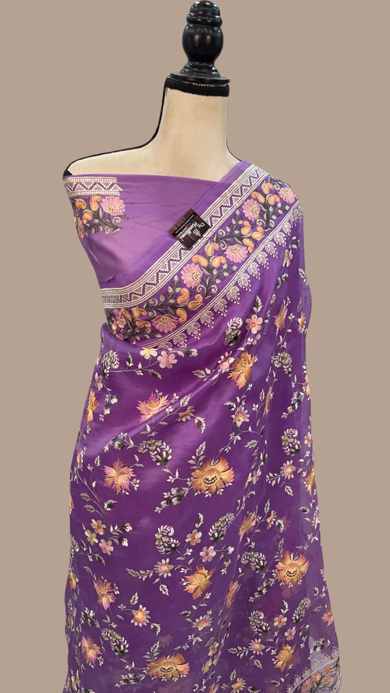 Organza Chikankari Handloom Banarasi Saree - The Handlooms