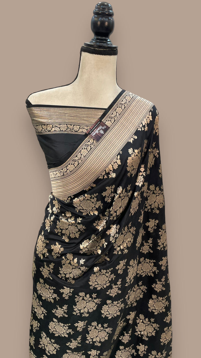 Pure Katan Silk Banarasi Handloom Saree - All over jaal work - The Handlooms