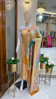 Pure Khaddi Georgette Banarasi Dress material - The Handlooms