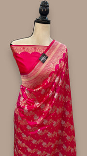 Pure Katan Silk Banarasi Handloom Saree - All over Sona Roopa Jaal work - The Handlooms