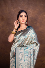 Pure Katan Silk Banarasi Handloom Saree - Tanchui Brocade - The Handlooms