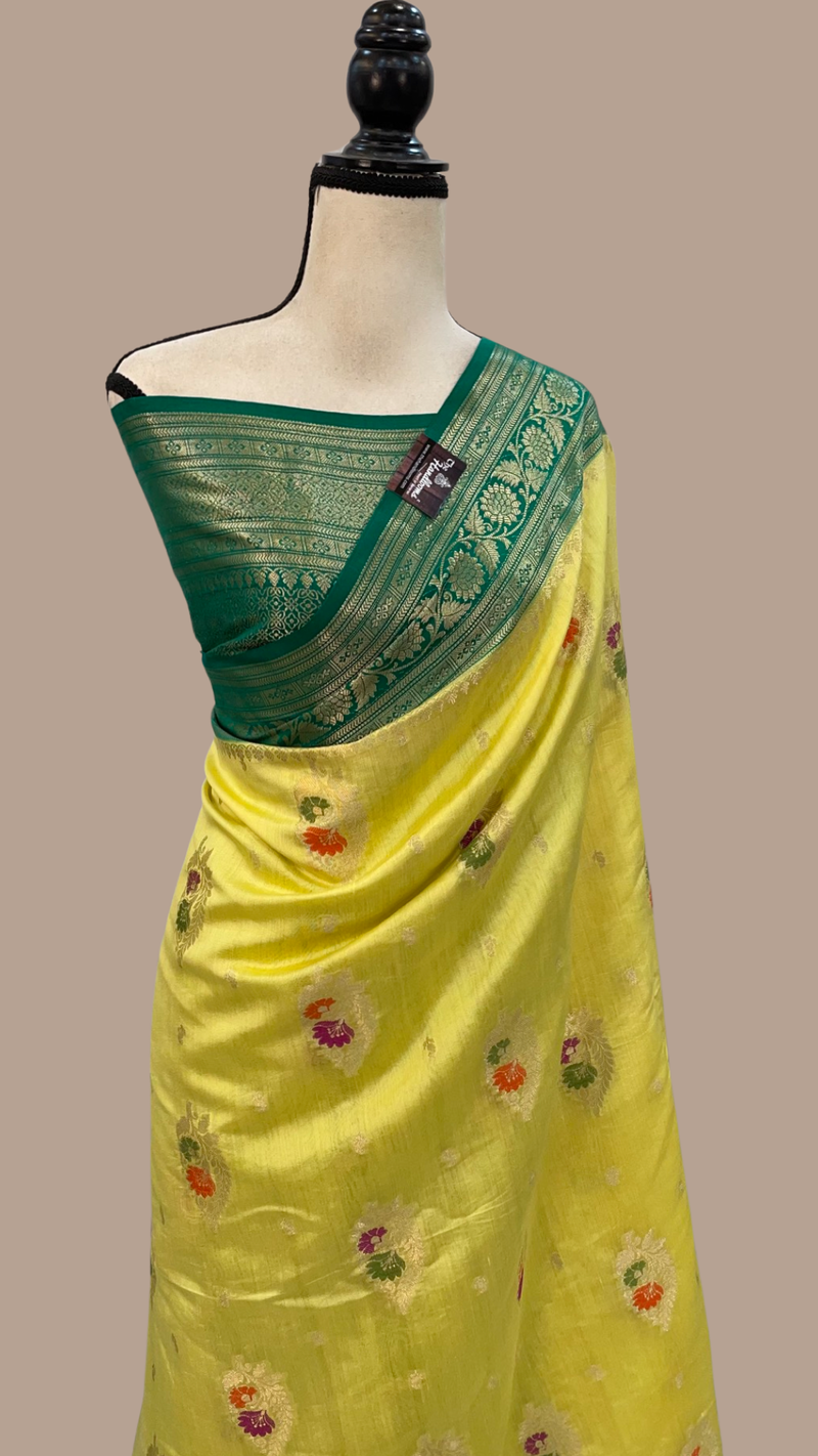 Pure Chiniya Silk Handloom Banarasi Saree - The Handlooms