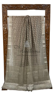 Pure Kora Tissue Crush Handloom Banarasi Saree - The Handlooms