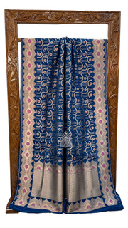 Pure Katan Silk Banarasi Handloom Saree - All over Jaal work with Meenakari - The Handlooms