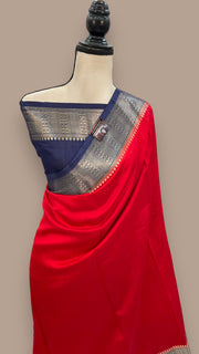 Pure Chiniya Silk Khaddi Handloom Banarasi Saree - The Handlooms