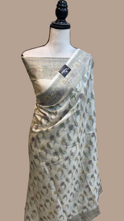 Pure Butter Crepe Banarasi Saree - The Handlooms