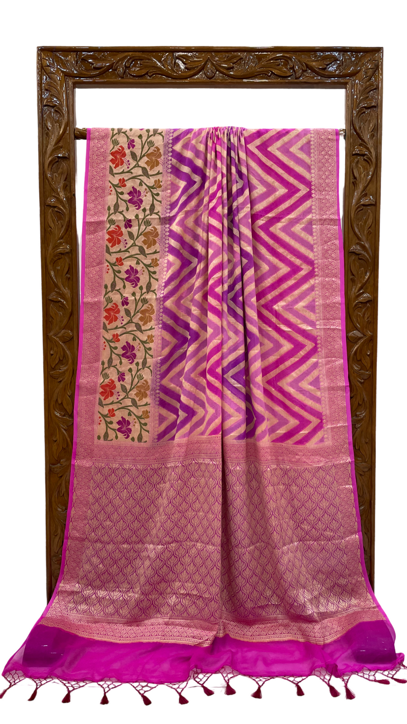 Pure Chiffon Khaddi Banarasi Saree - The Handlooms