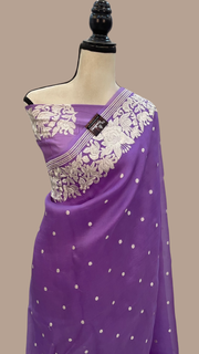 Pure Organza Chikankari Handloom Banarasi Saree - The Handlooms