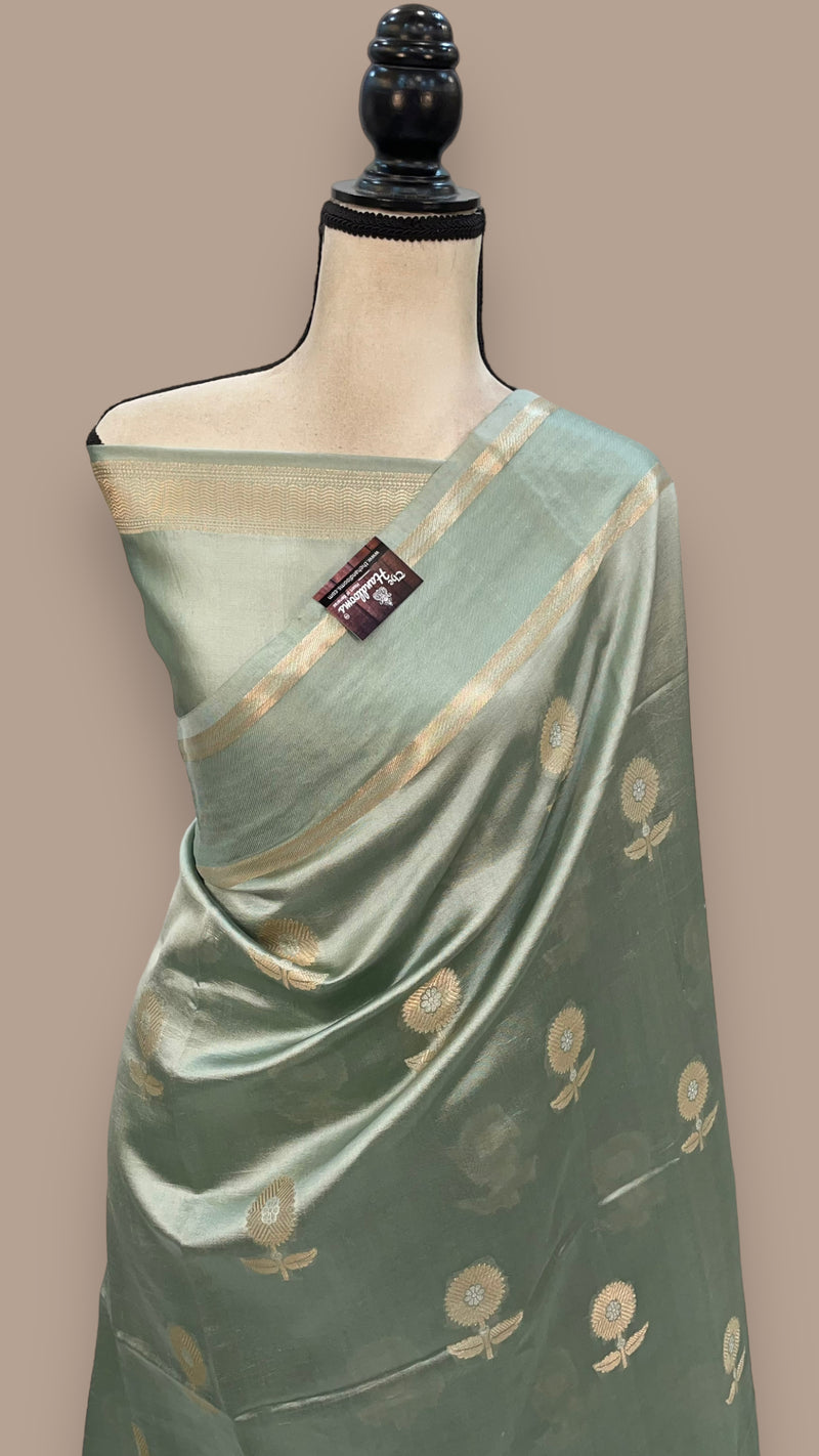 Pure Mango Silk Banarasi Handloom Saree - The Handlooms