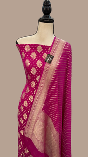 Pure Khaddi Georgette Banarasi Dress material - The Handlooms