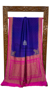 Khaddi Crepe Georgette Banarasi Saree -  Antique zari - The Handlooms