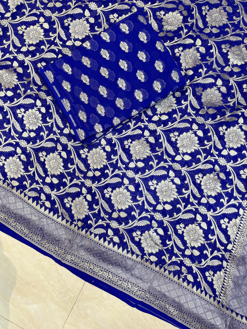 Khaddi Georgette Banarasi Dress material - The Handlooms