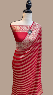 Khaddi Georgette Handloom Banarasi Saree - The Handlooms