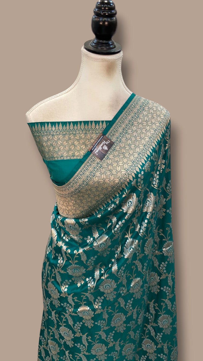 Pure Katan Silk Banarasi Handloom Saree - All Over Sona Roopa Work